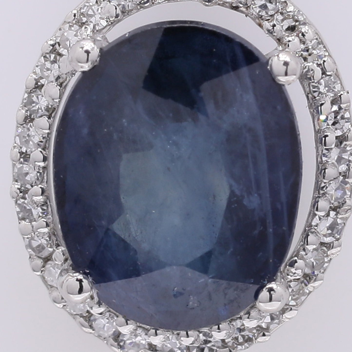 2.93 Ct Oval Mixed Cut Natural Sapphire 950 Platinum Pendant
