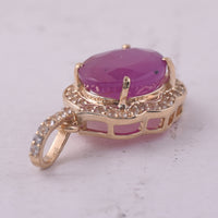 2.69 Ct Oval Ruby 9K Gold Pendant