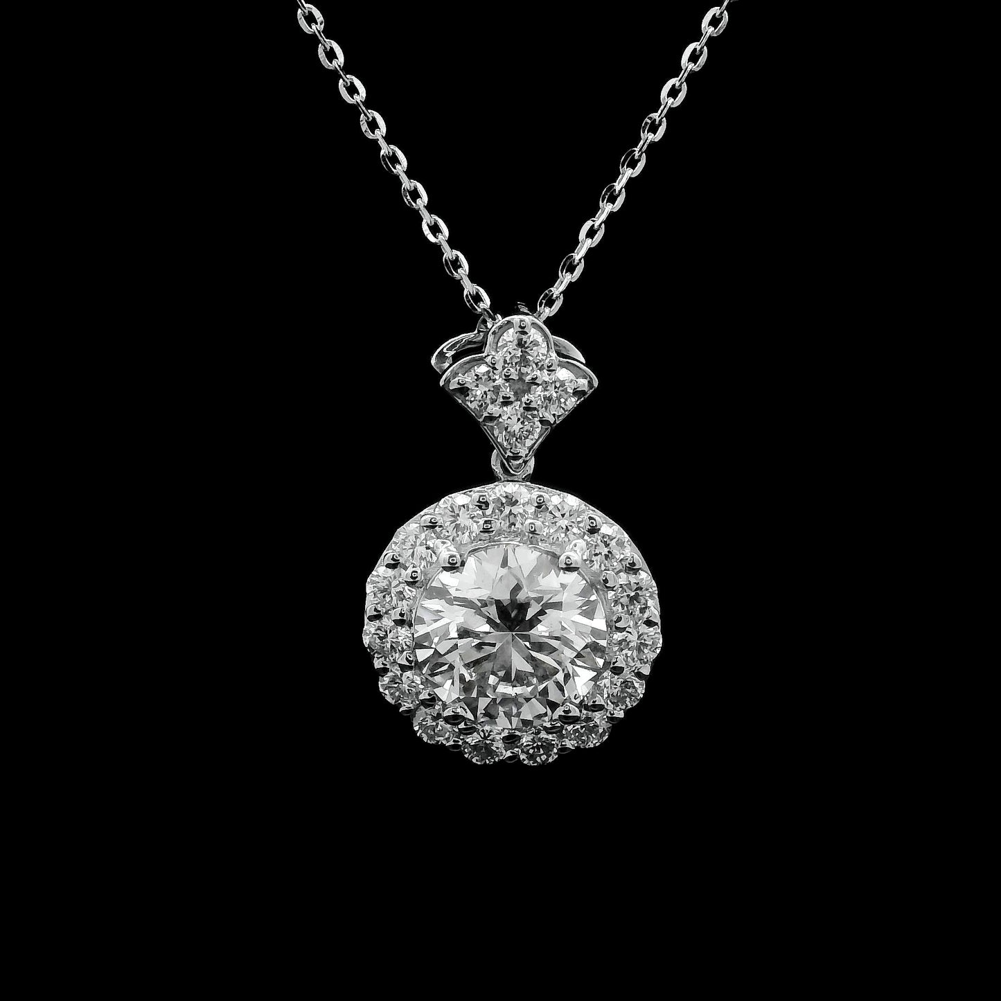 2.42 Carats Lab Grown Diamond 14K Gold Pendant