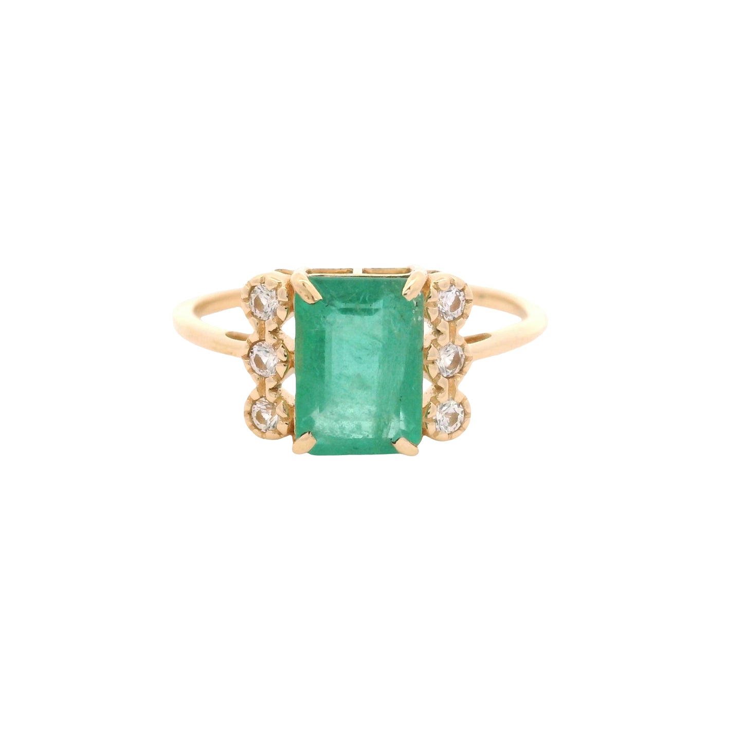 1.84 Ct Octagon Emerald 14K Gold Ring