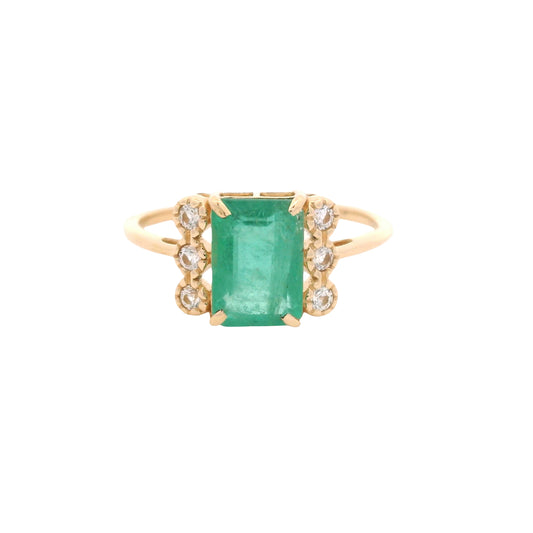 1.84 Ct Octagon Emerald 14K Gold Ring