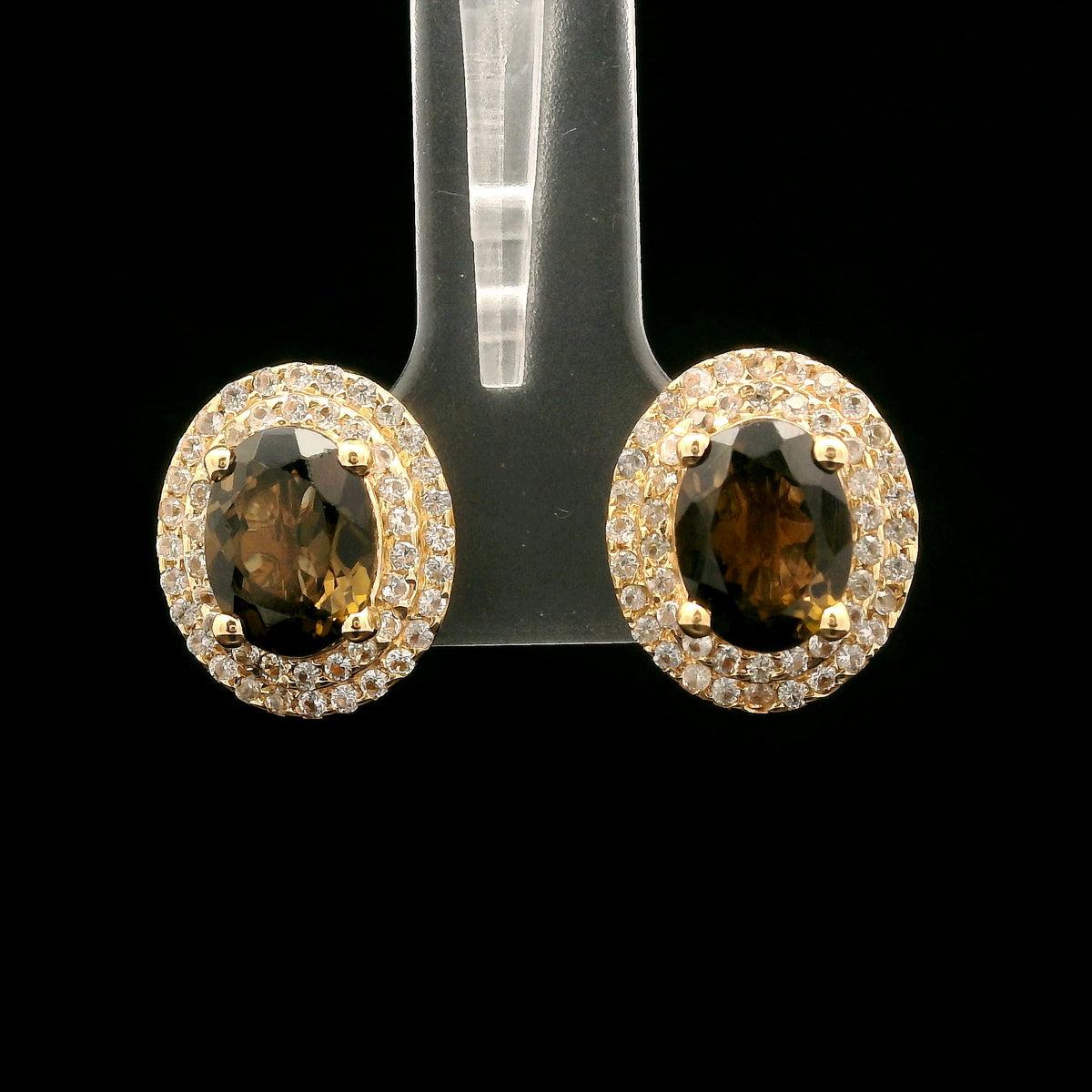 2.63 Ct Oval Multi Tourmaline 14K Gold Earrings
