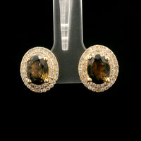 2.63 Ct Oval Multi Tourmaline 14K Gold Earrings