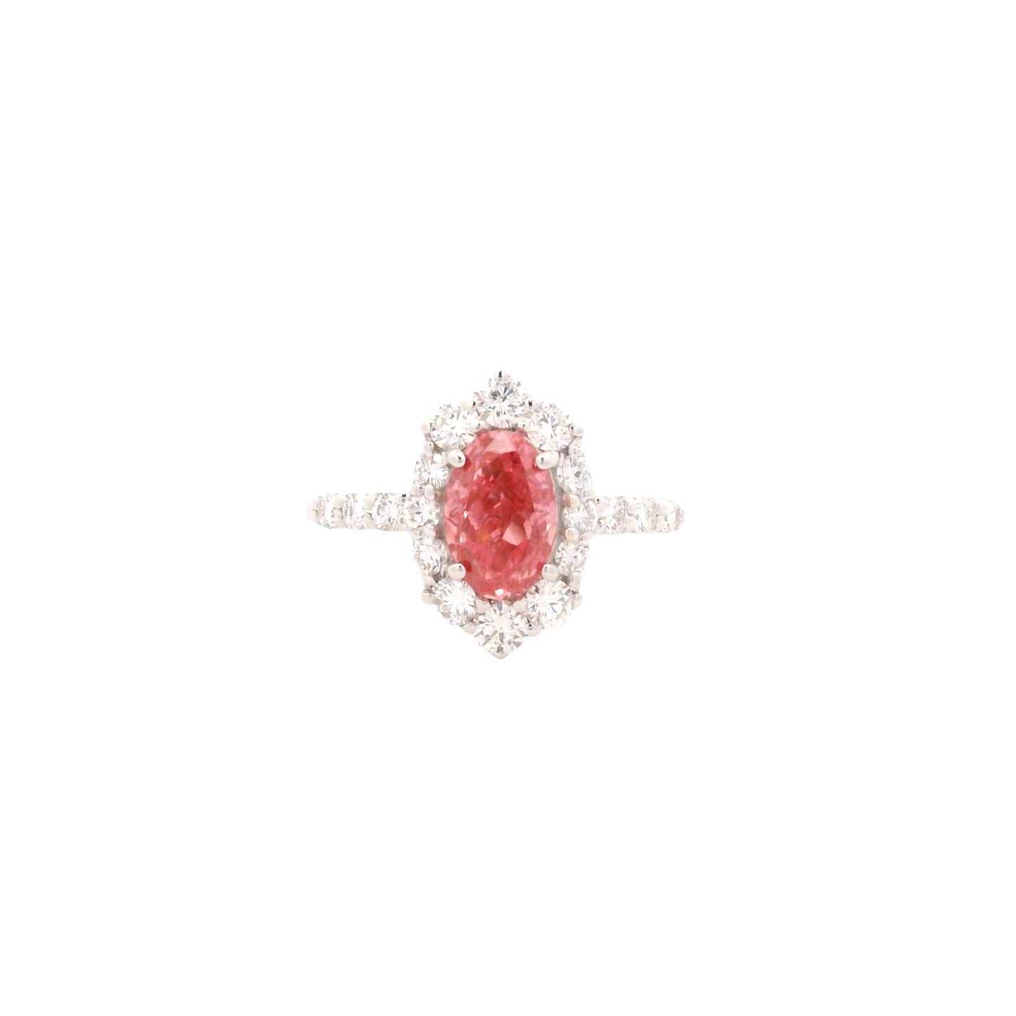 1.70 Carats Pink Lab Grown Diamond 14K Gold Ring