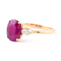 2.80 Ct Cushion Ruby 18K Gold Ring
