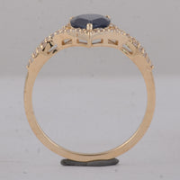 1.36 Ct Pear Sapphire 9K Gold Ring
