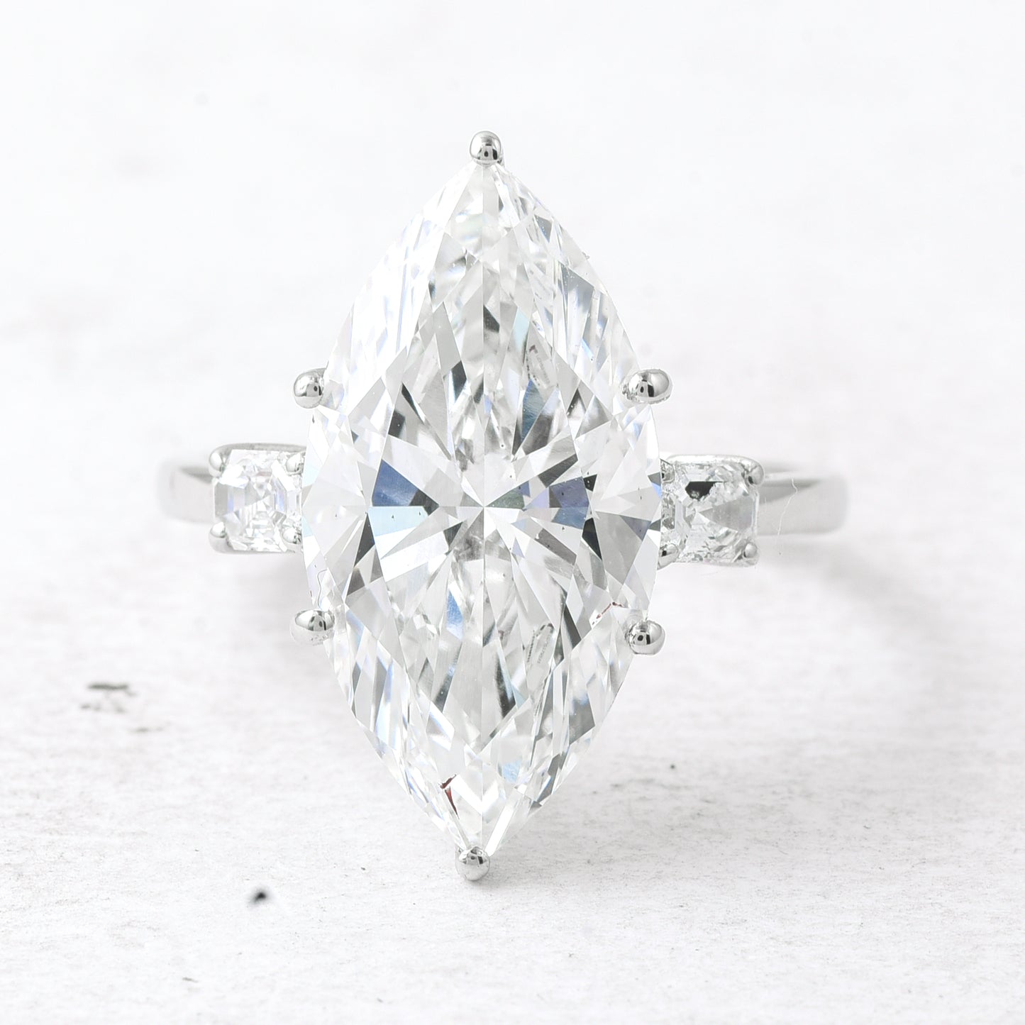 7.47 Ct Marquise Lab Grown Diamond 950 Platinum Ring
