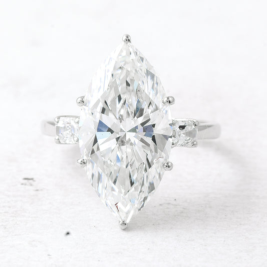 7.47 Ct Marquise Lab Grown Diamond 950 Platinum Ring