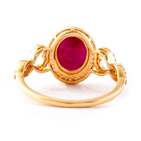 1.91 Ct Oval Mixed Cut Natural Ruby 14K Gold Ring