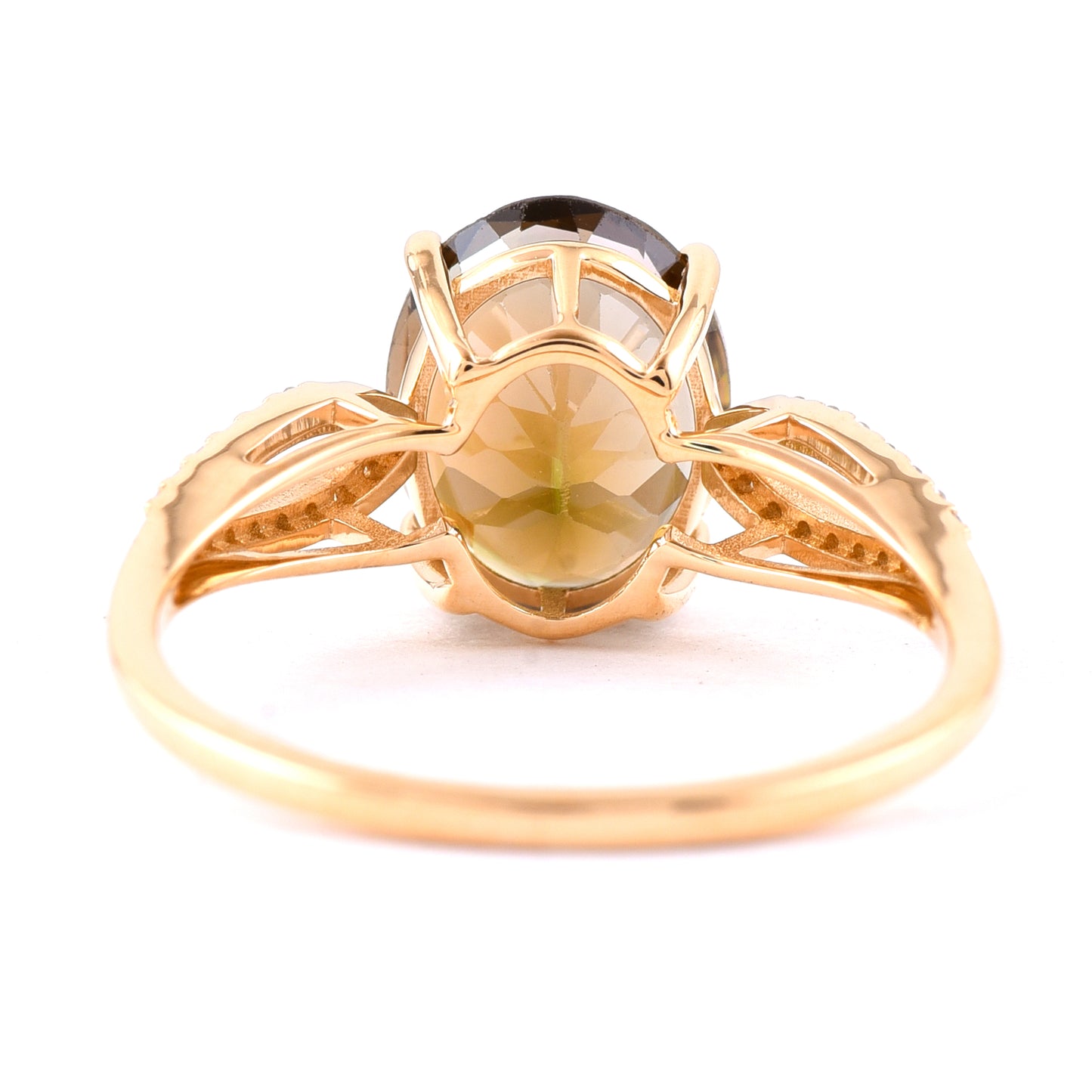 2.96 Ct Oval Mixed Cut Natural Tourmaline 14K Gold Ring