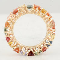 9.46 Ct Pear Multi Sapphire 14K Gold Ring