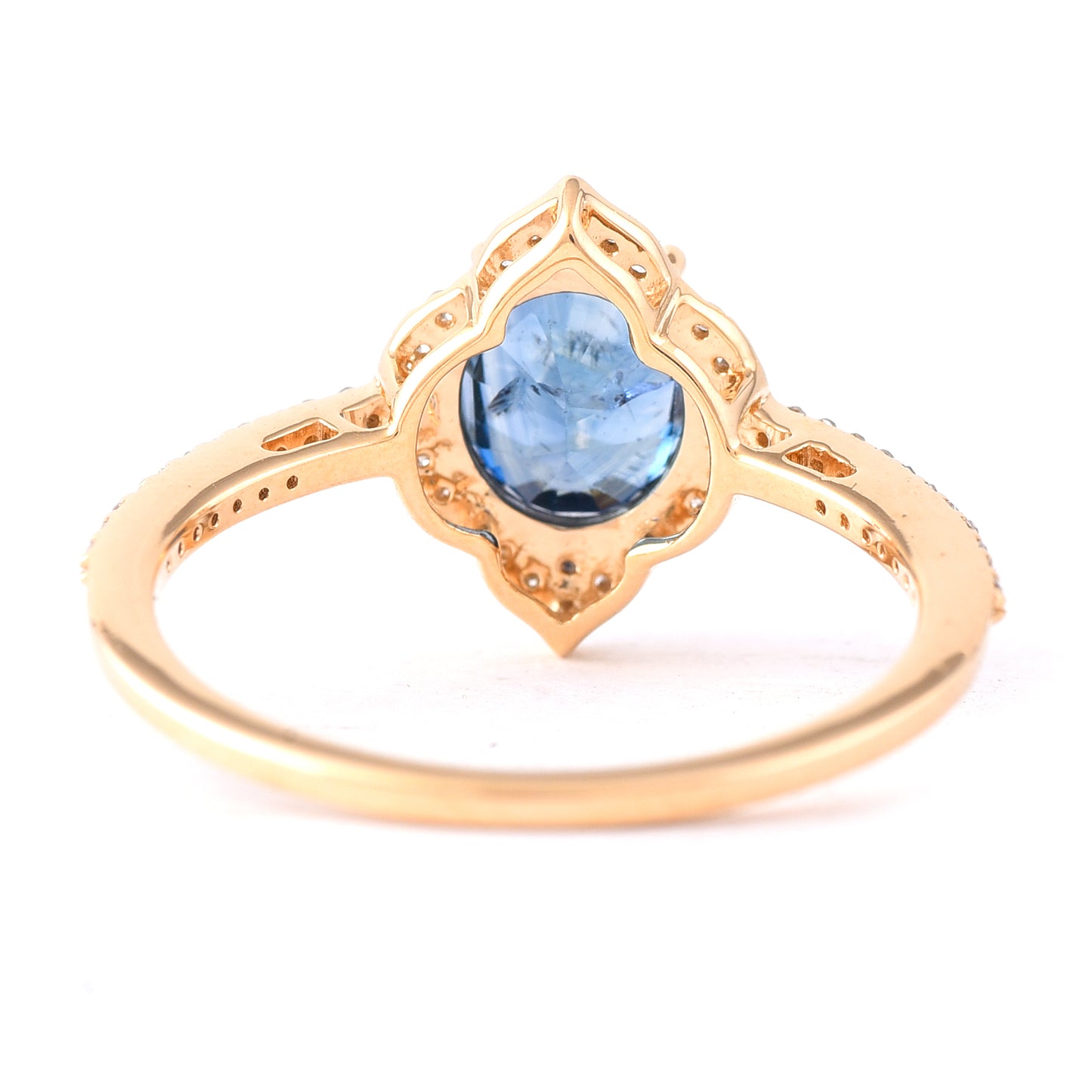 1.91 Ct Oval Mixed Cut Natural Sapphire 14K Gold Ring
