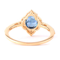 1.91 Ct Oval Mixed Cut Natural Sapphire 14K Gold Ring