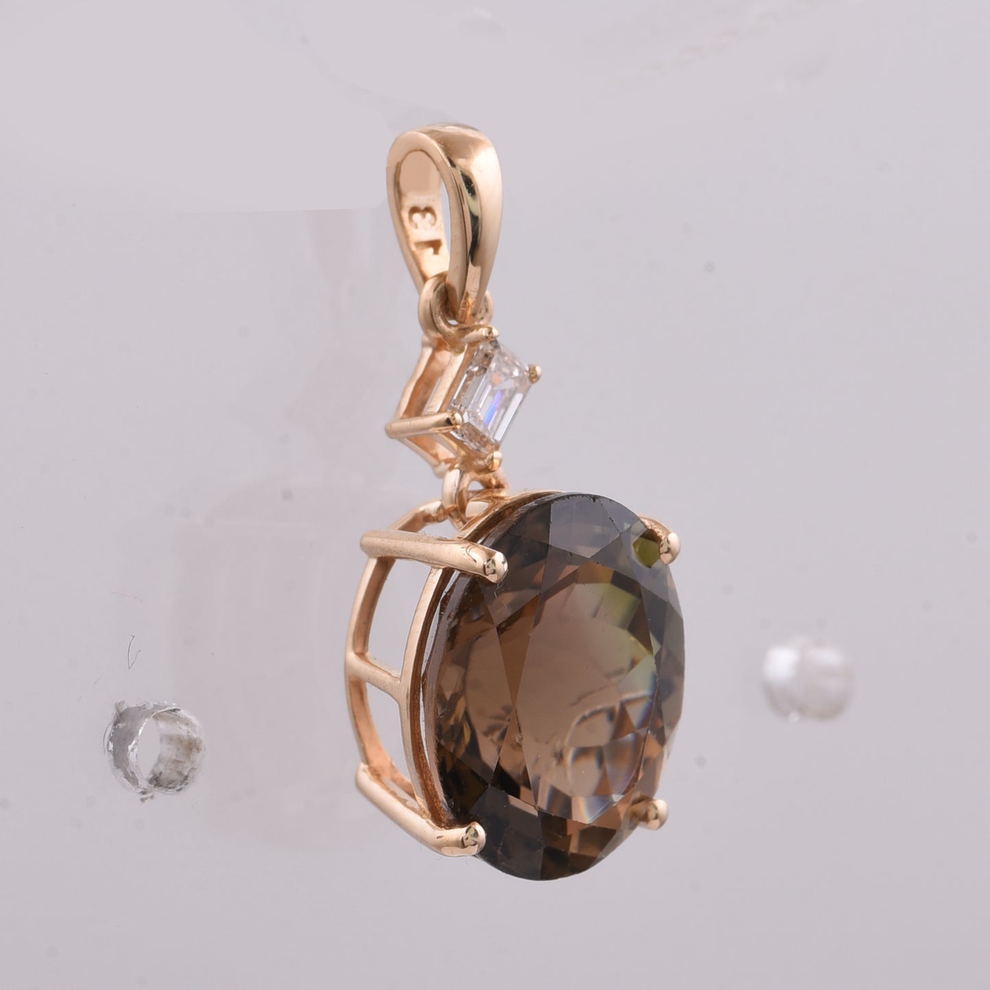 3.87 Ct Oval Natural Tourmaline 14K Gold Pendant