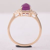 2.94 Ct Octagon Ruby 9K Gold Ring
