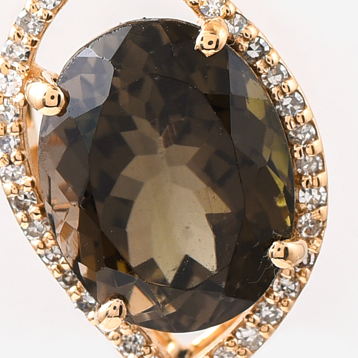 3.41 Ct Oval Mixed Cut Natural Tourmaline 14K Gold Pendant