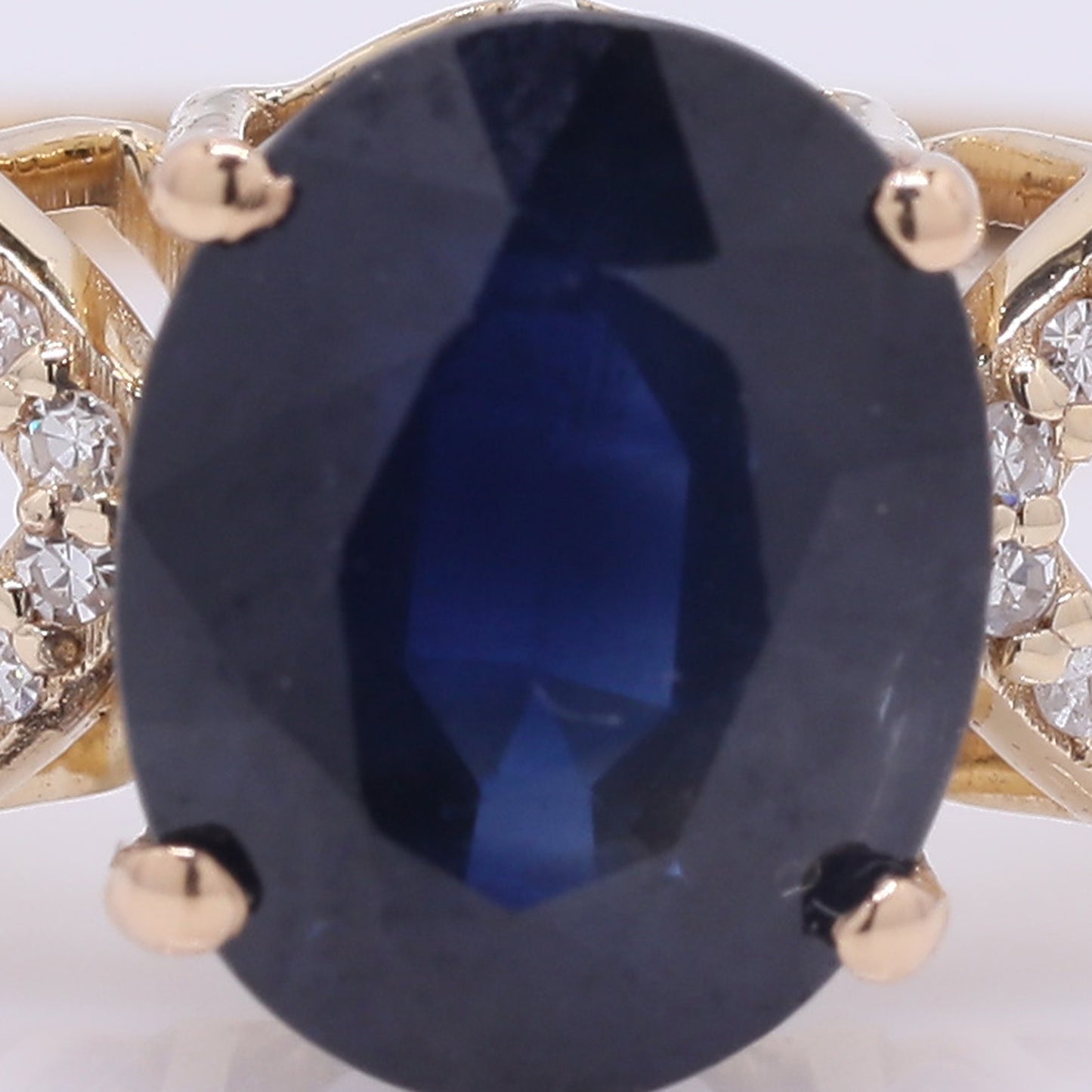 3.07 Ct Oval Mixed Cut Natural Sapphire 14K Gold Ring