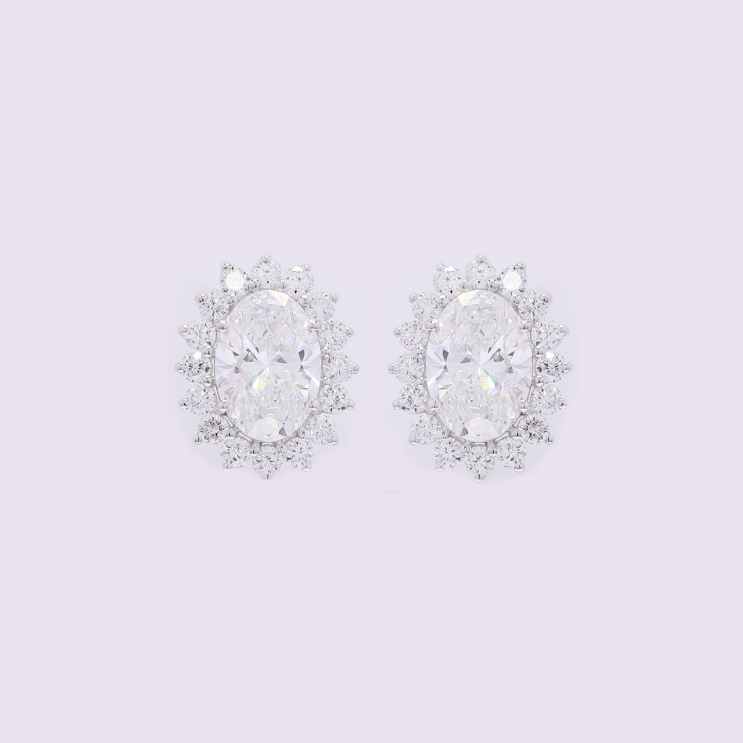 3.62 Carats Lab Grown Diamond 14K Gold Earrings