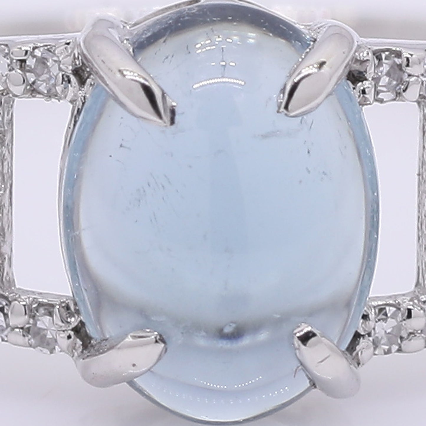 1.34 Ct Oval Cabochon Cut Natural Tourmaline 950 Platinum Ring
