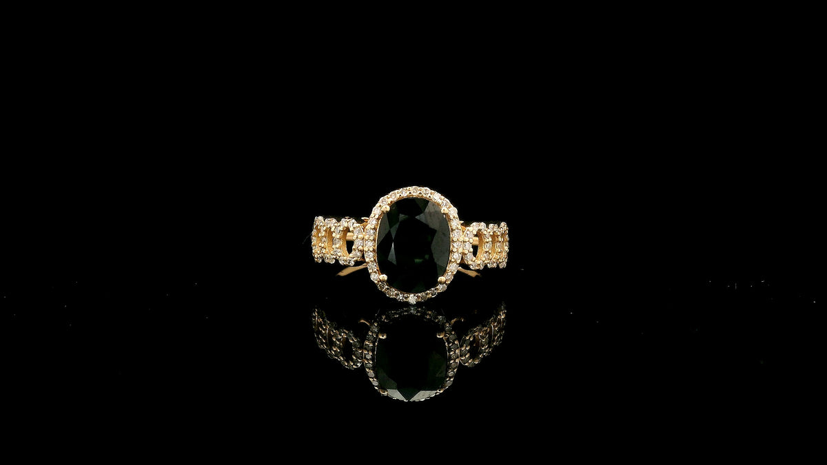 2.19 Ct Oval Natural Sapphire 14K Gold Ring