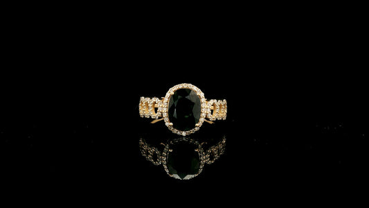 2.19 Ct Oval Natural Sapphire 14K Gold Ring
