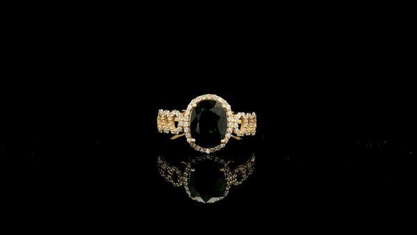 2.19 Ct Oval Natural Sapphire 14K Gold Ring