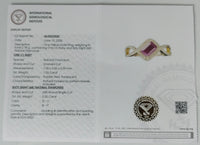 1.23 Ct Emerald Cut Natural Corundum Ruby 14K Gold Ring