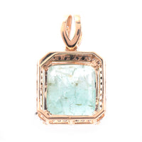 4.87 Ct Octagon Step Cut Natural Emerald 14K Gold Pendant
