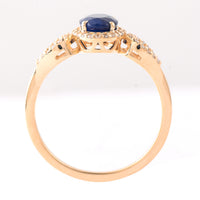 1.54 Ct Oval Mixed Cut Natural Sapphire 14K Gold Ring