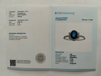 1.62 Ct Oval Mixed Cut Natural Sapphire 950 Platinum Ring