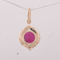 1.18 Ct Round Ruby 9K Gold Pendant