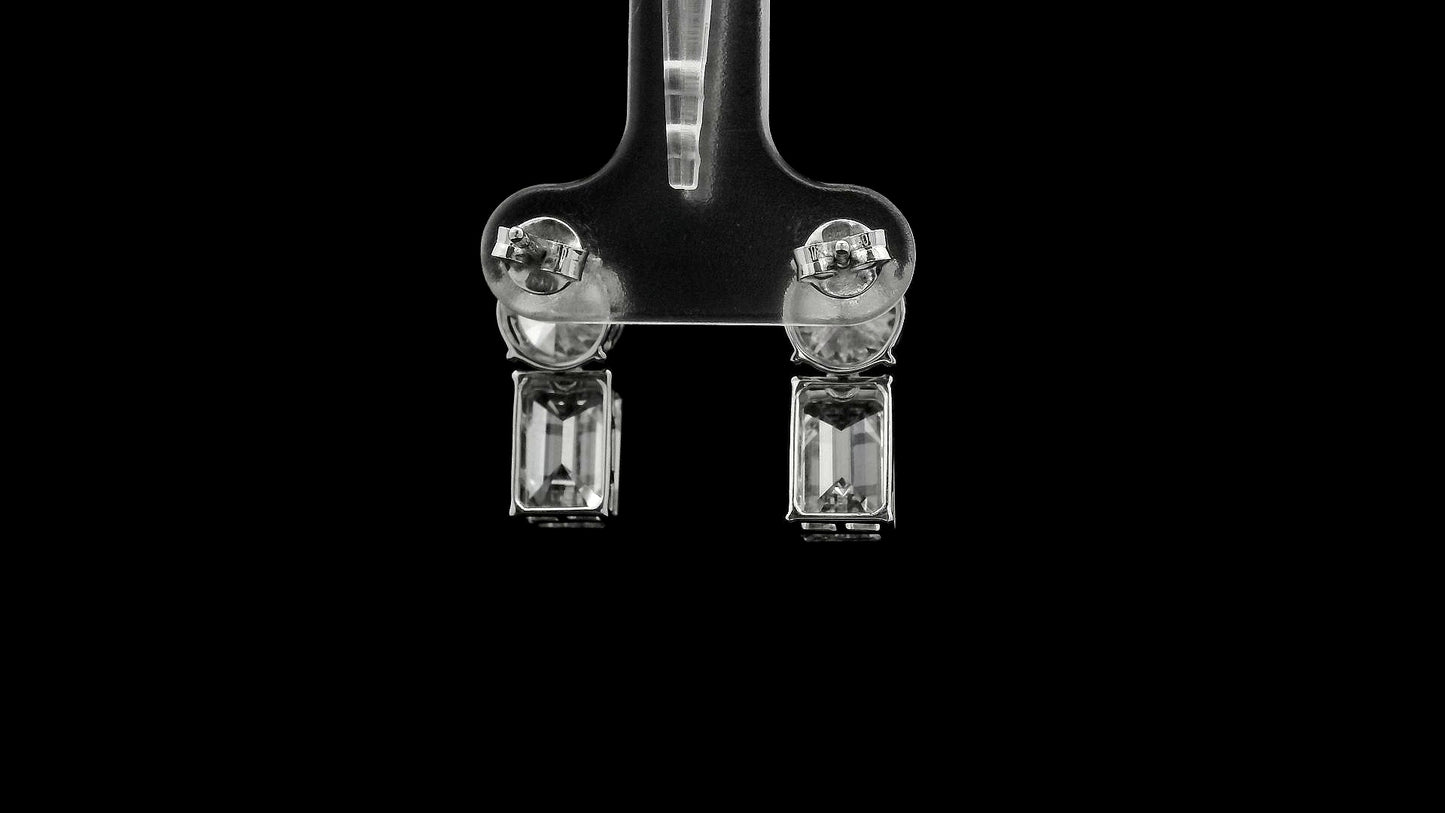 7.06 Carats Lab Grown Diamond 14K Gold Earrings