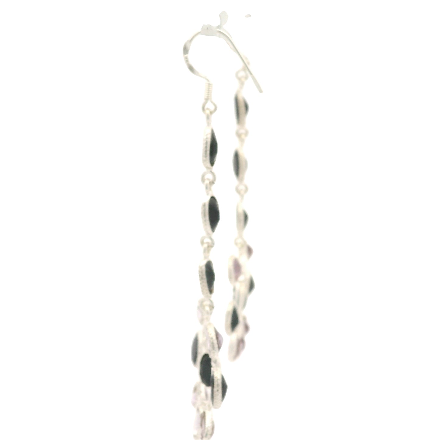19.03 Ct Sapphire, Amethyst 925 Sterling Silver Earrings