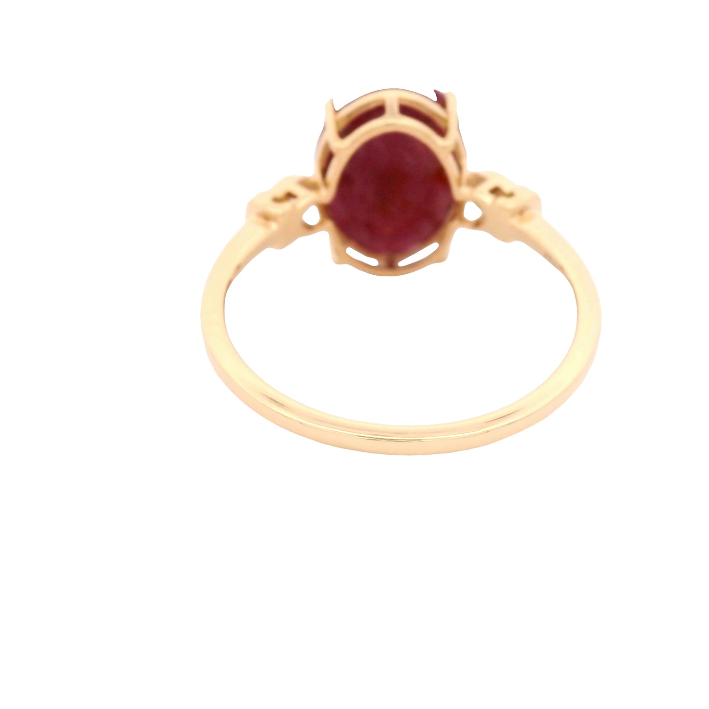 3.42 Ct Oval Ruby 14K Gold Ring