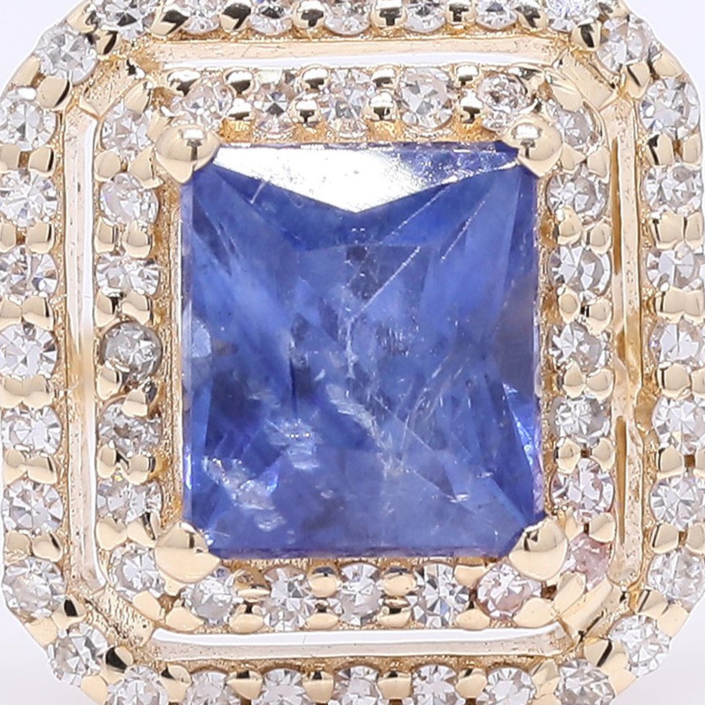 1.29 Ct Square Mixed Cut Natural Sapphire 14K Gold Ring