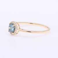 0.57 Ct Round Blue Diamond 14K Gold Ring