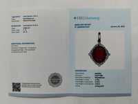 2.72 Ct Oval Mixed Cut Natural Fire Opal 950 Platinum Pendant