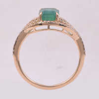 1.60 Ct Octagon Step Cut Natural Emerald 14K Gold Ring