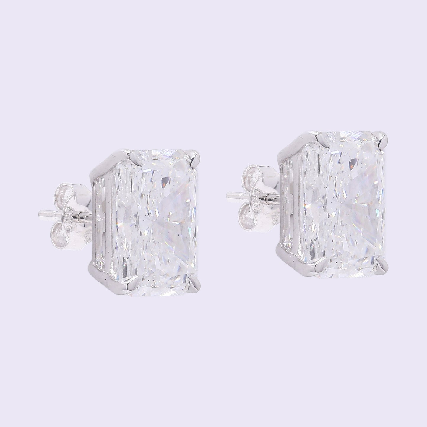 3.81 Carats Lab Grown Diamond 14K Gold Earrings