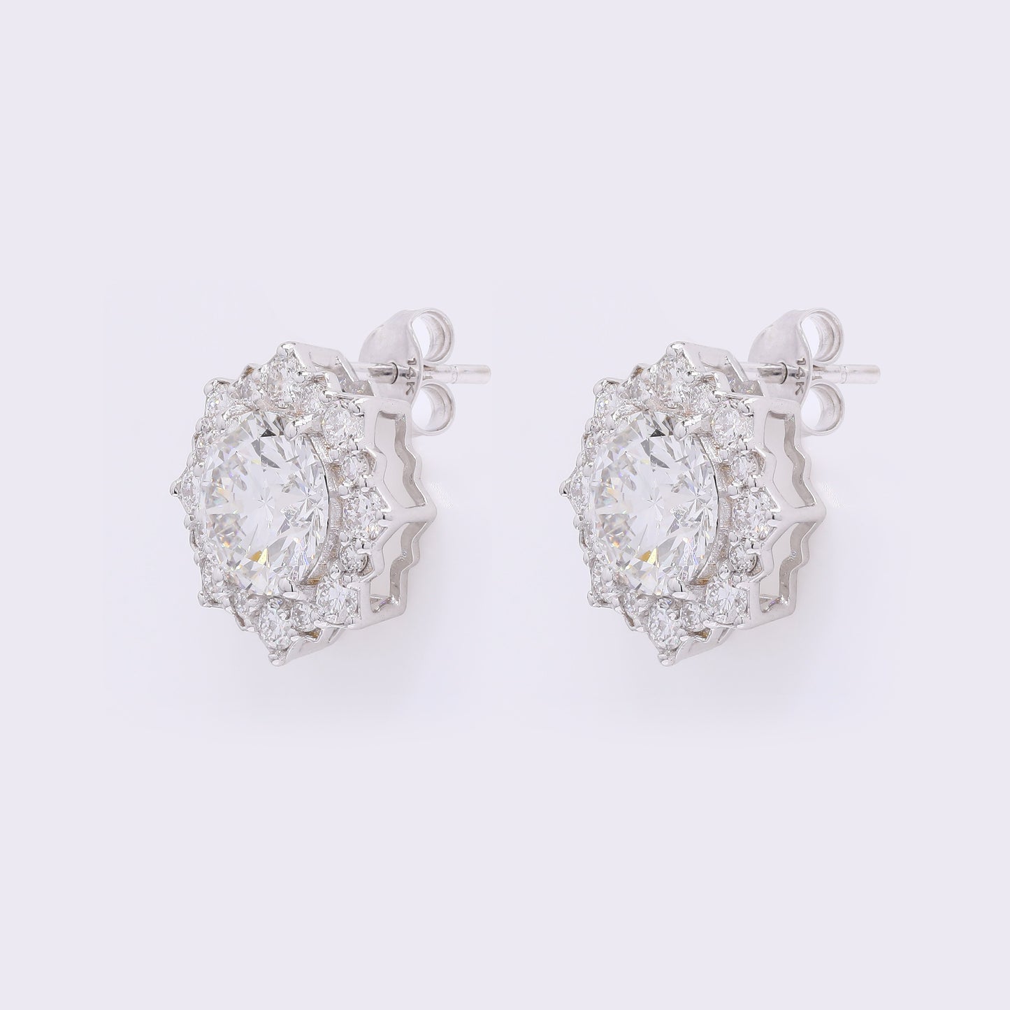 3.86 Carats Lab Grown Diamond 14K Gold Earrings