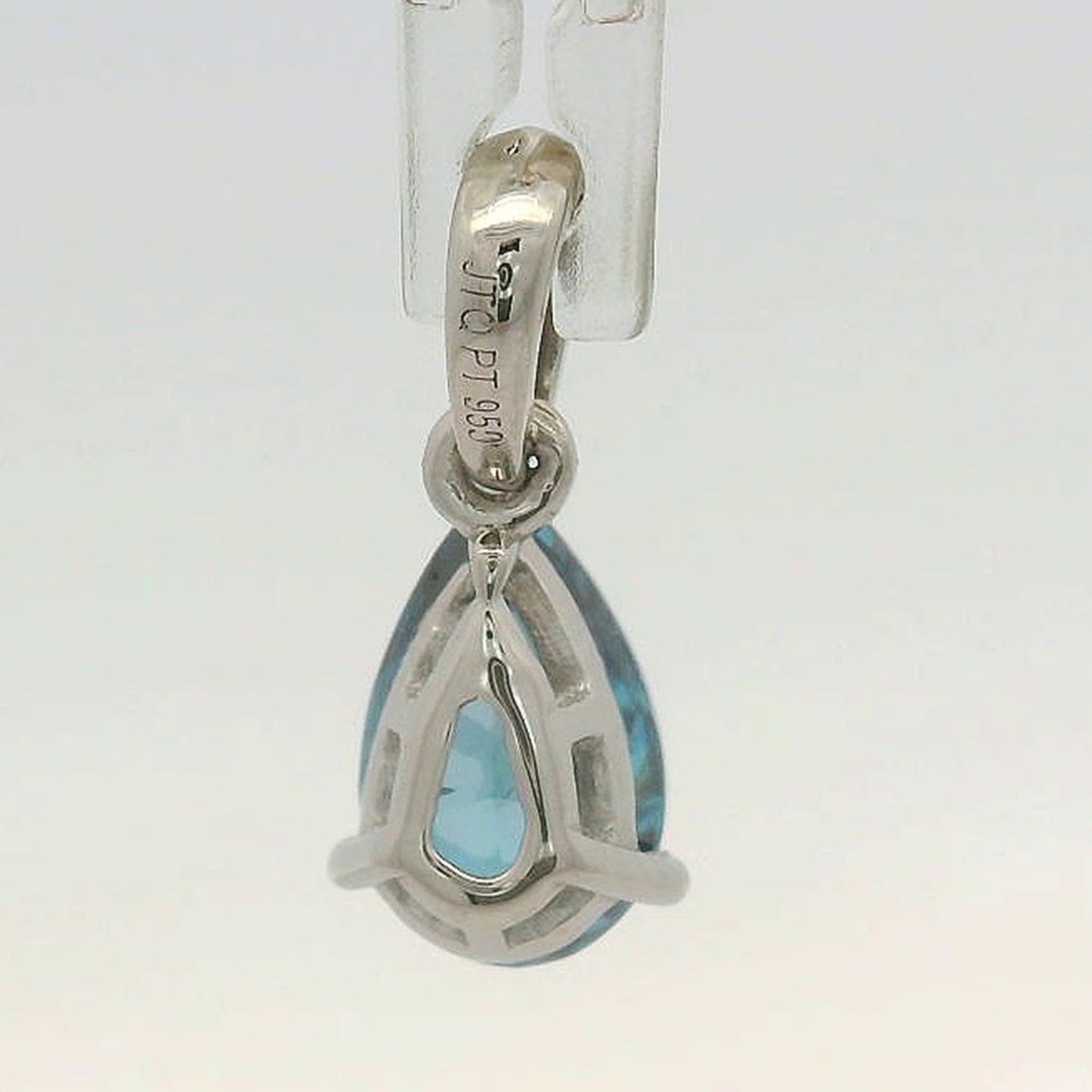 1.04 Ct Pear Blue Diamond 950 Platinum Pendant