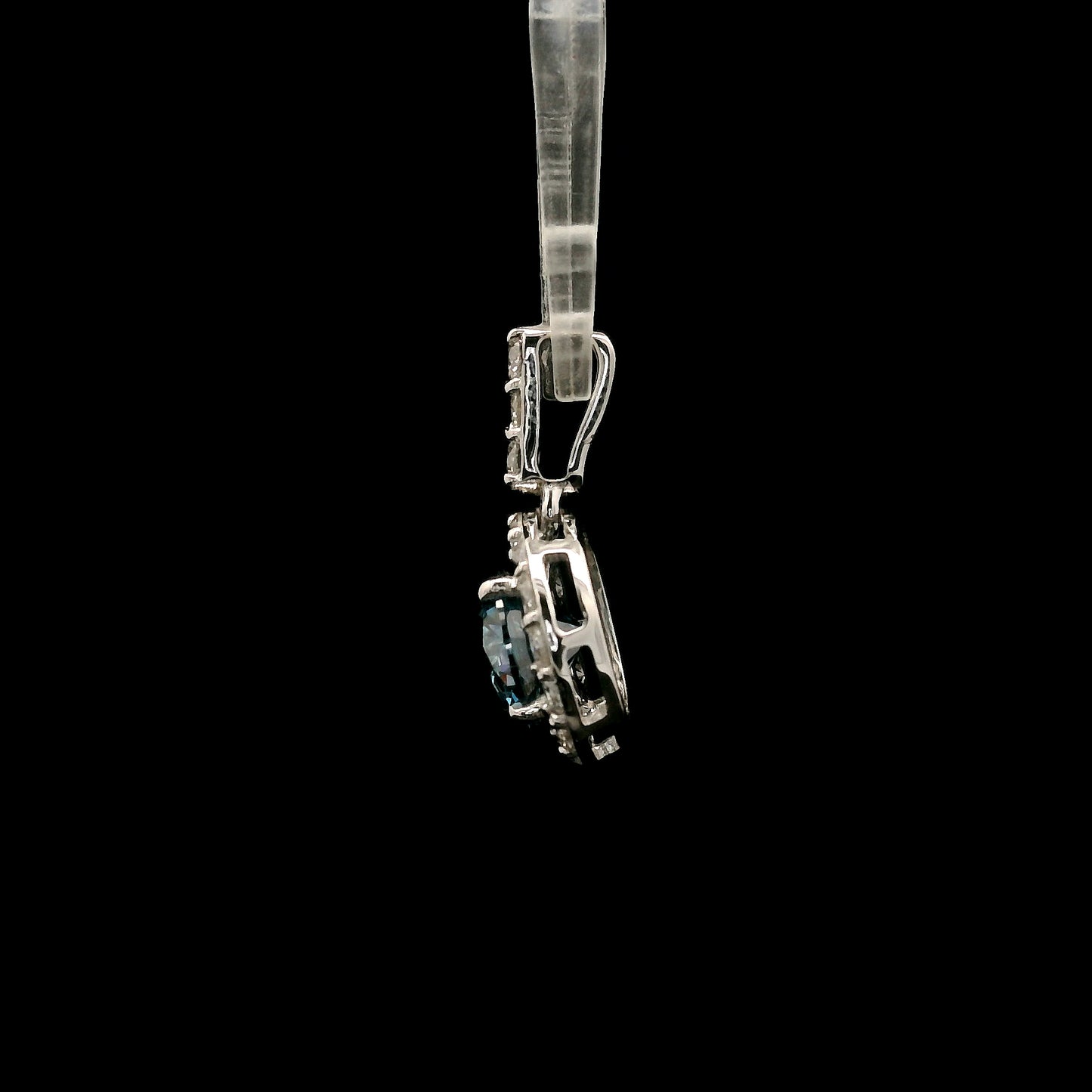 1.70 Carats Blue Lab Grown Diamond 14K Gold Pendant
