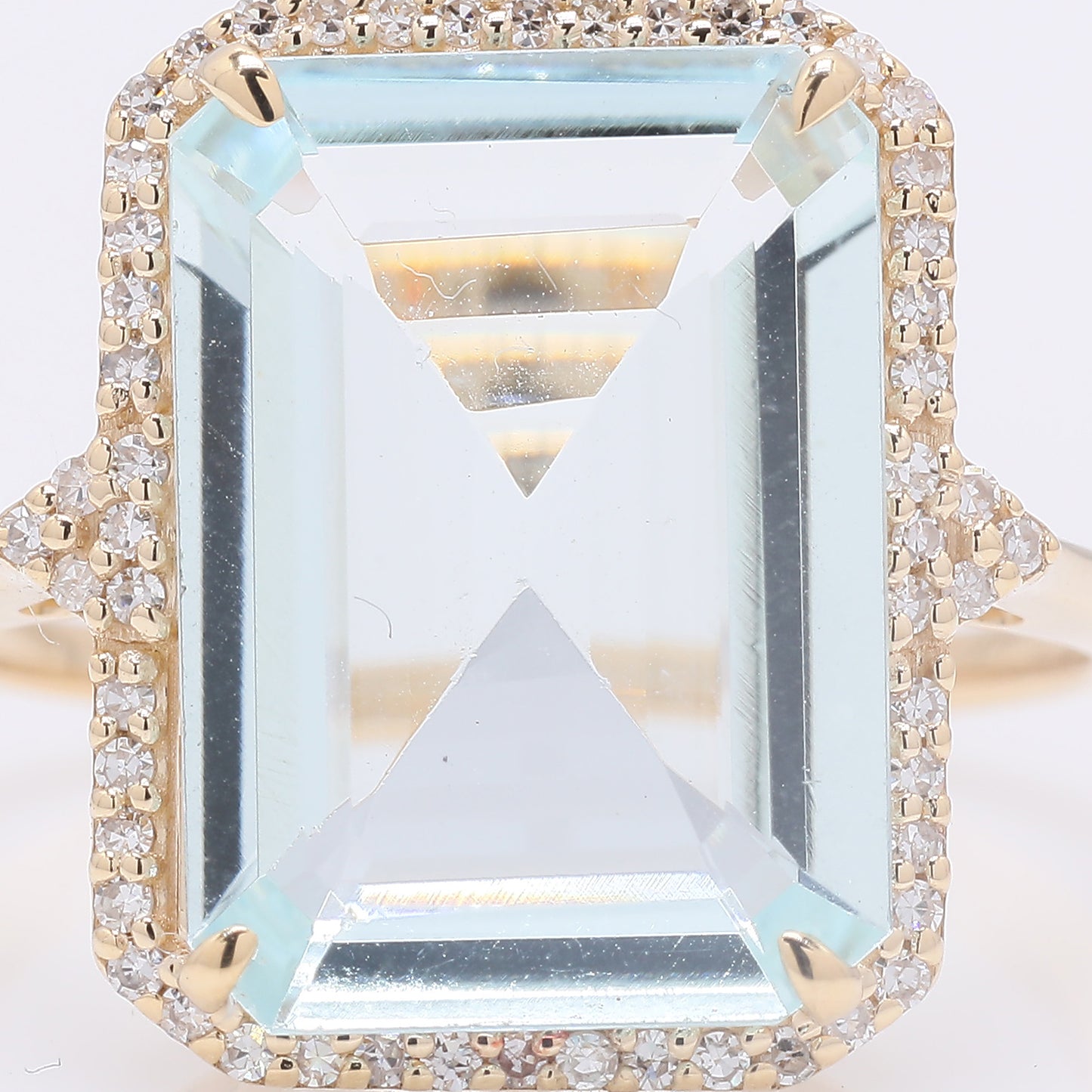 5.36 Ct Octagon Step Cut Natural Aquamarine 14K Gold Ring