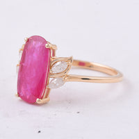 2.29 Ct Cushion Natural Ruby 14K Gold Ring