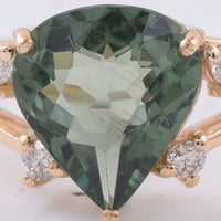 2.42 Ct Pear Natural Apatite 14K Gold Ring