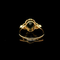 2.14 Ct Oval Mixed Cut Natural Aquamarine 14K Gold Ring