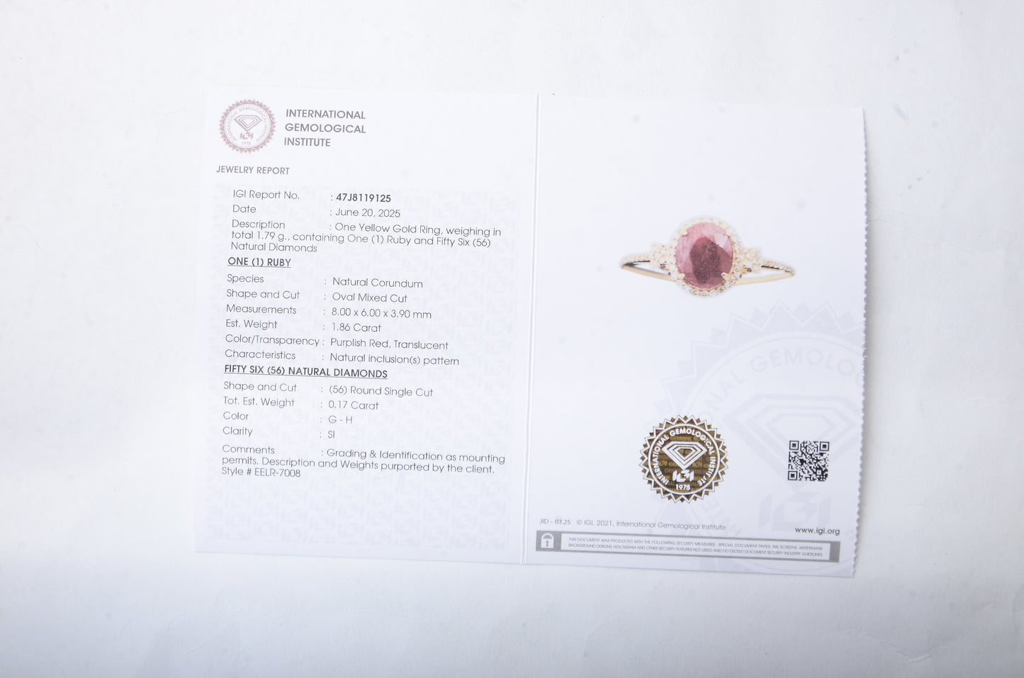 2.03 Ct Oval Mixed Cut Natural Corundum Ruby 14K Gold Ring