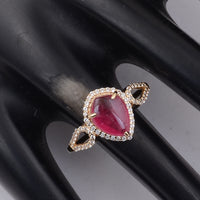1.99 Ct Fancy Cab Pink Tourmaline 9K Gold Ring