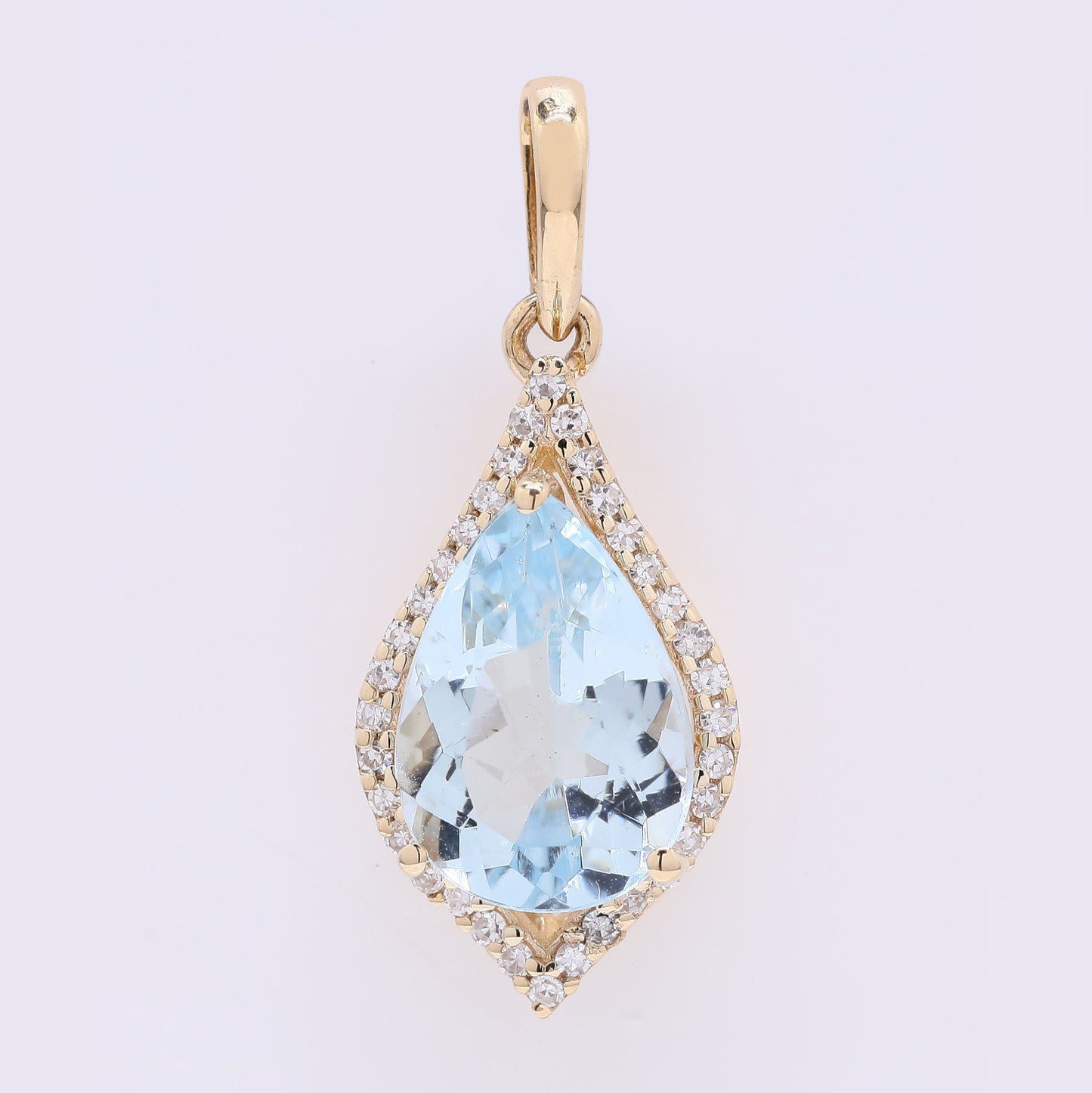 1.84 Ct Pear Aquamarine 14K Gold Pendant