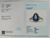 2.27 Ct Pear Mixed Cut Natural Sapphire 14K Gold Ring